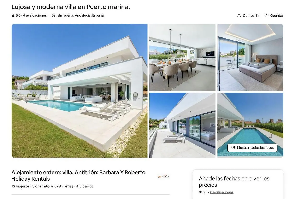 797 Holiday Rentals - Lujosa Y Moderna Villa En Puerto Marina Benalmadena